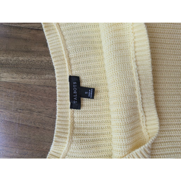 Women's Talbots Yellow & White Striped Sweater Size S - Picture 2 of 3